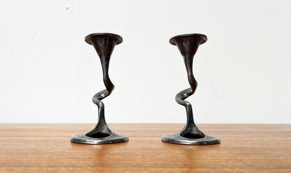 Amadeus candle holders from the Italian Brutalist series by Kurt Jesch for Fratelli Tonini, 1960s, set of 2.