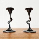 Amadeus candle holders from the Italian Brutalist series by Kurt Jesch for Fratelli Tonini, 1960s, set of 2.