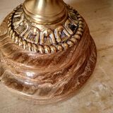 Old large onyx marble stone lamp foot