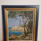 Peinture sur bois encadrée