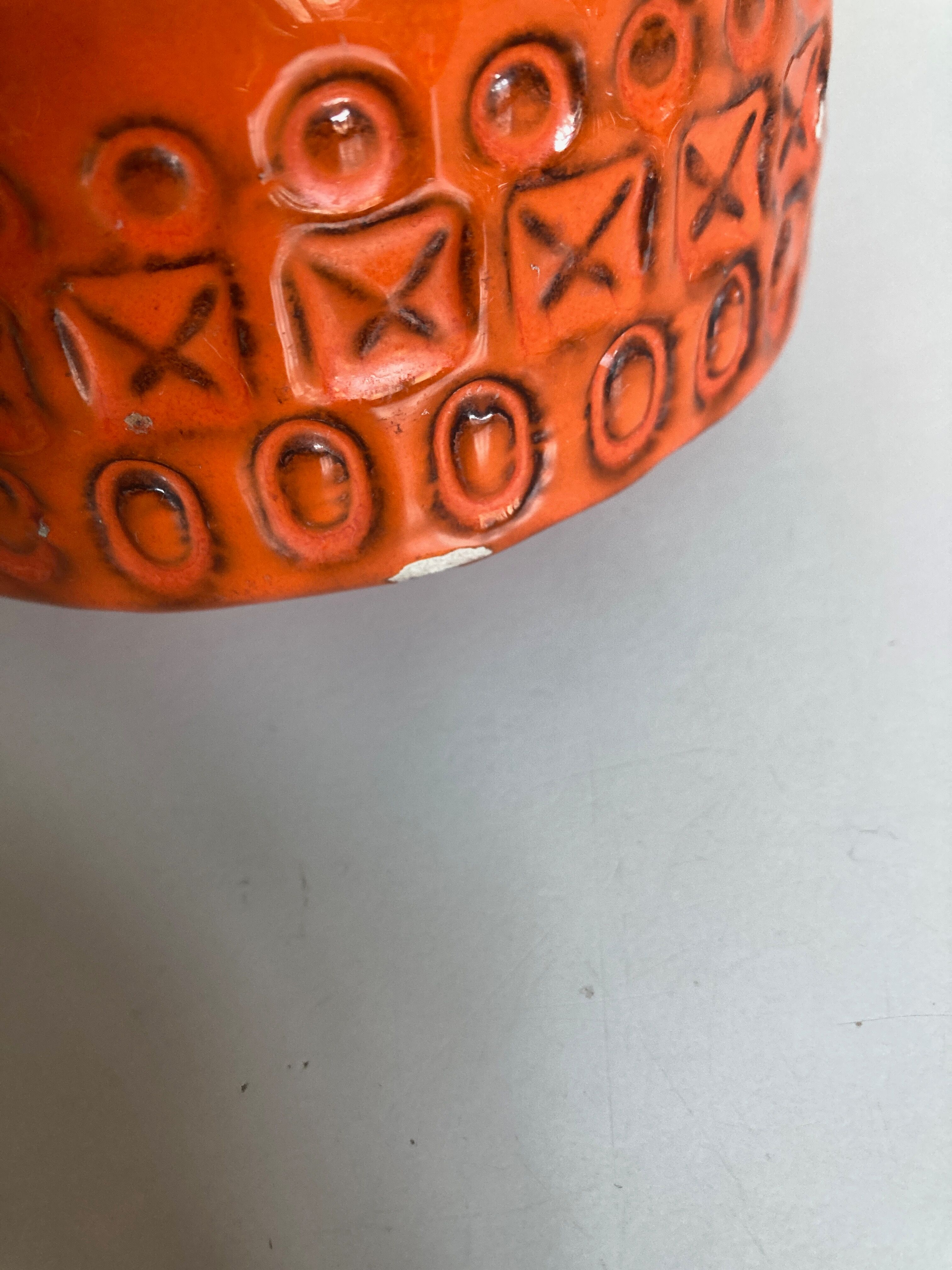 Bitossi Ceramiche orange pitcher vase by Aldo Londi Italian design