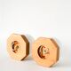Pair of globe wall lights in opaline with a pine base, 1980.