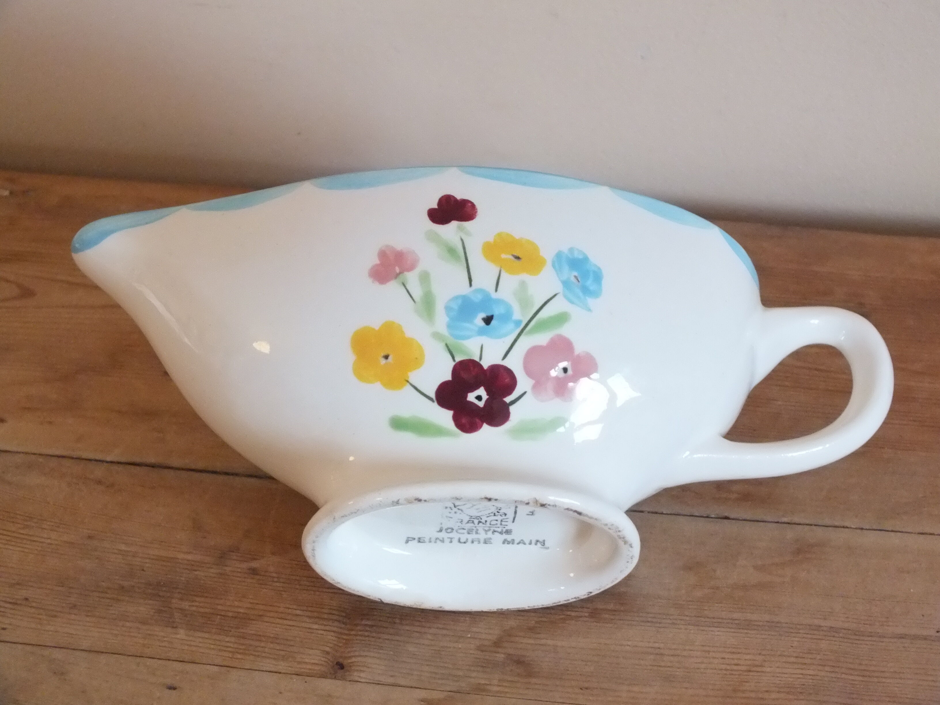 Saucière années 50 Salins modèle Jocelyne - fleurs