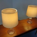 Glass table lamps by Michael Bang for Holmegaard, 1970s, set of 2.