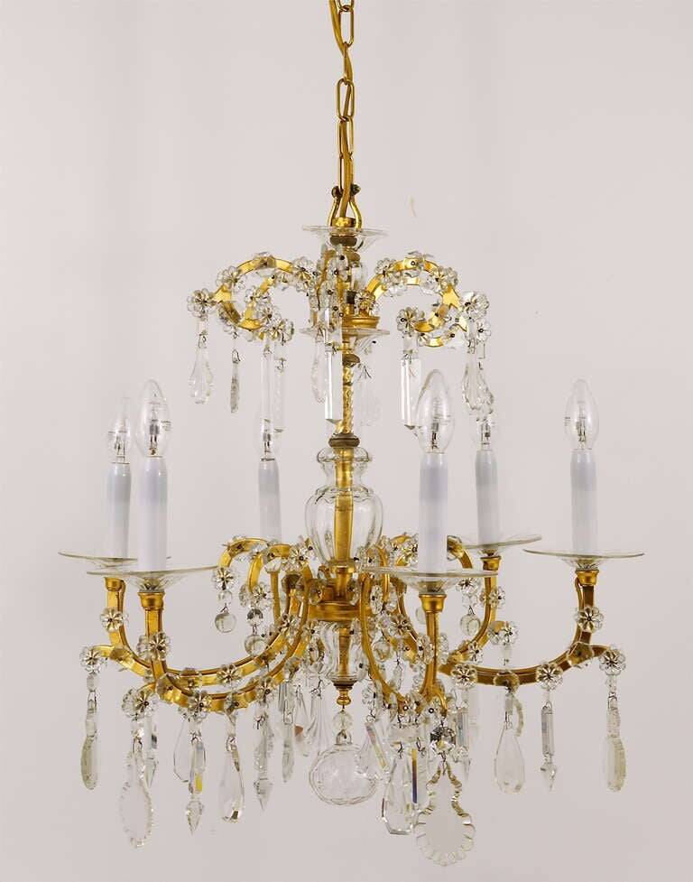 Maria Theresa salon chandelier, baroque Lobmeyr, crystal glass, Vienna, 1940s