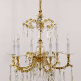 Maria Theresa salon chandelier, baroque Lobmeyr, crystal glass, Vienna, 1940s