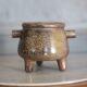 Vintage tripod stoneware pot, stoneware pan, plant pot, interior decoration