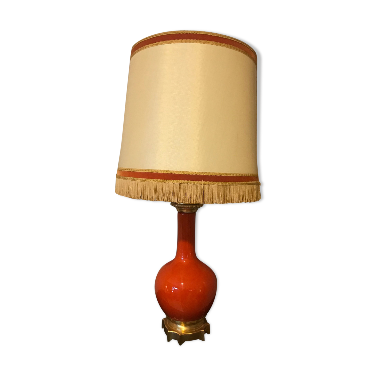 Orange opaline lamp 1920