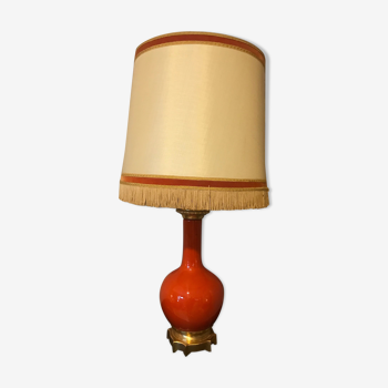 Lampe en opaline orange 1920