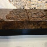 Coffee table in elm burl veneer attributed to Willy Rizzo - 1970