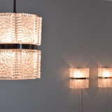 Mid Century Modern Textured Crystal Kaiser Chandelier , Germany 1960