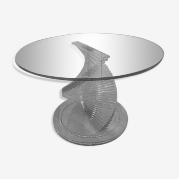 Round glass design table
