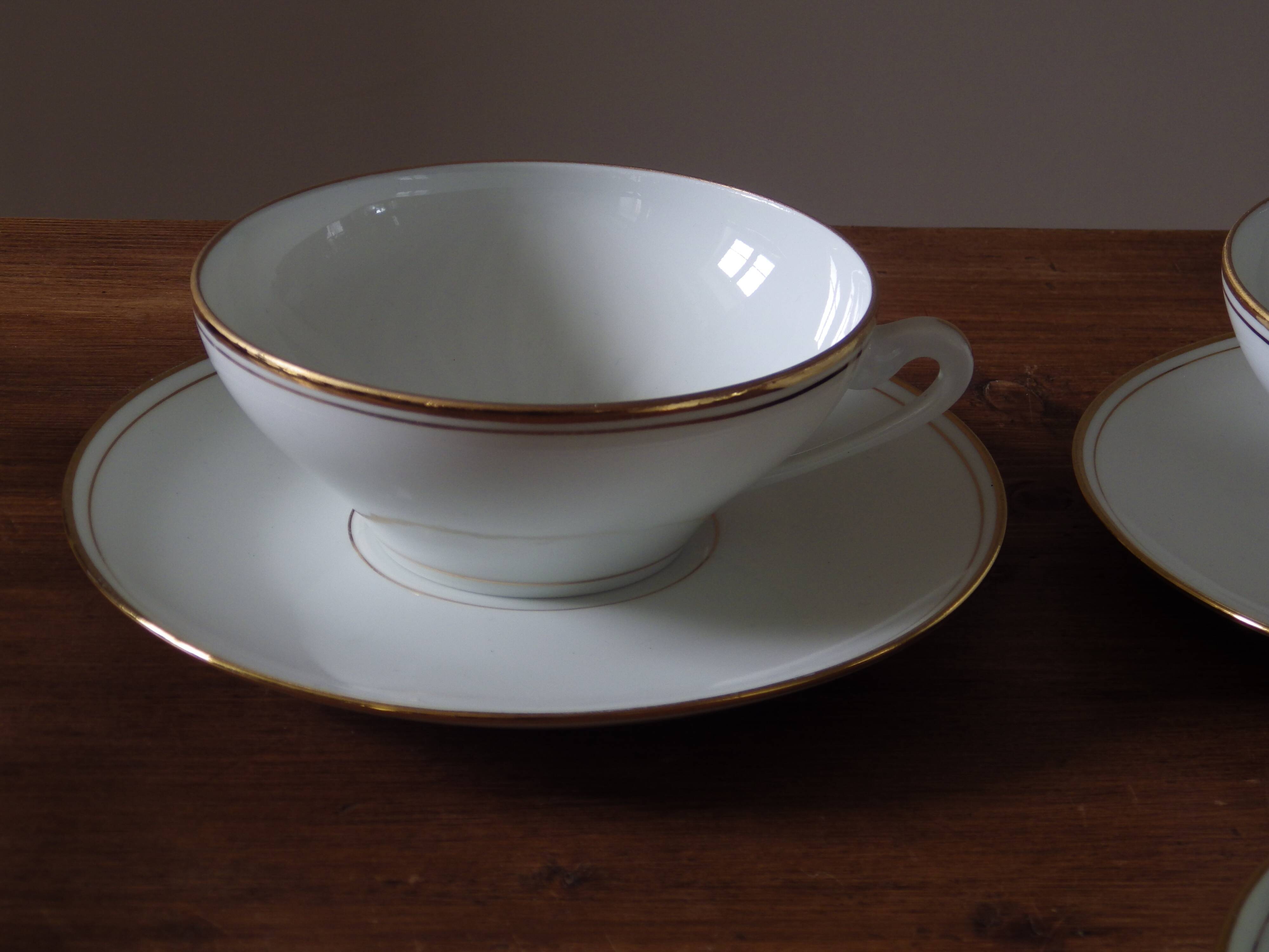 Three porcelain tea cups