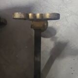 Pair of bronze and steel chenets XIX Holland