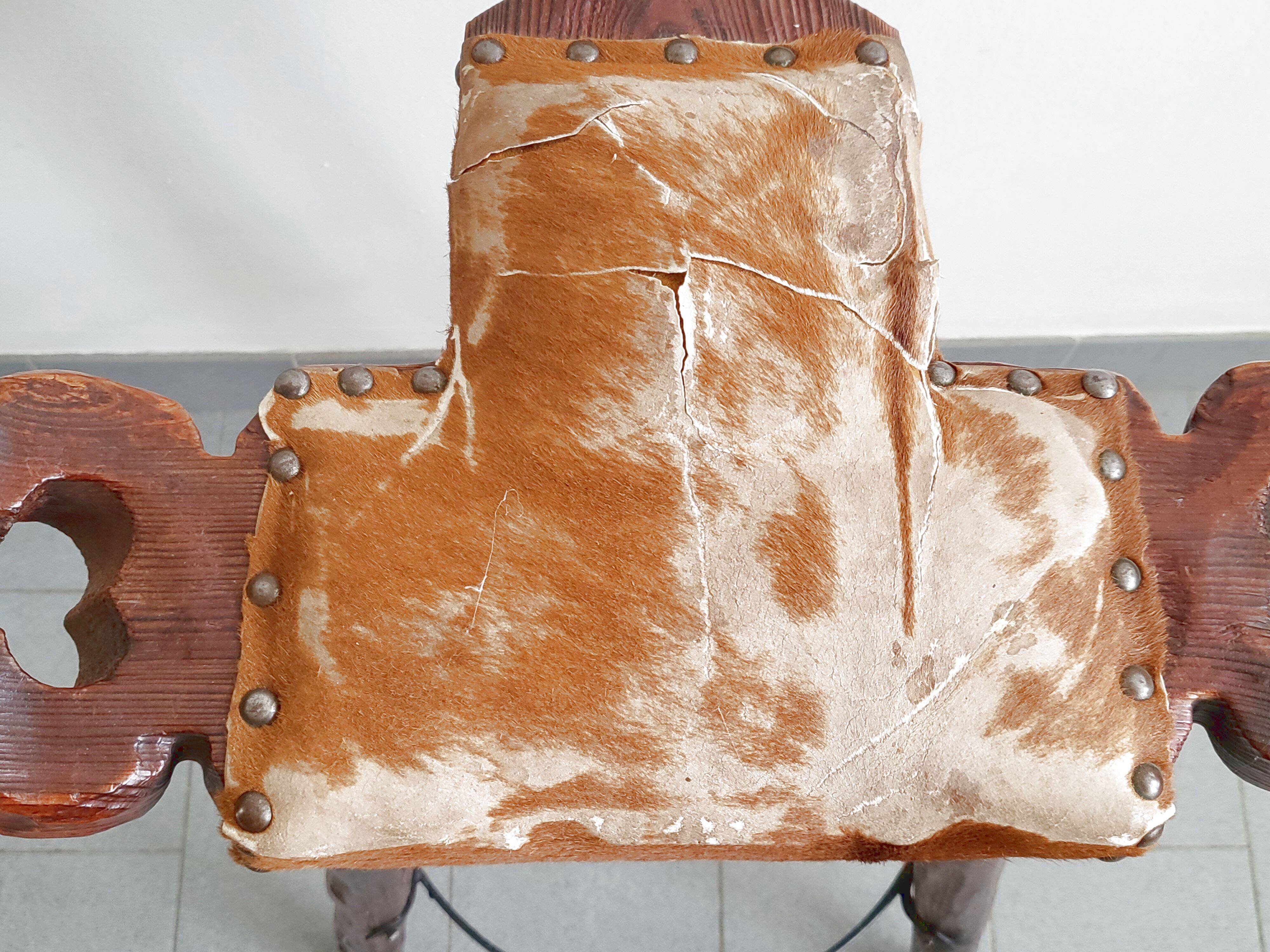 Vintage Spanish brutalist bar stool 1970s