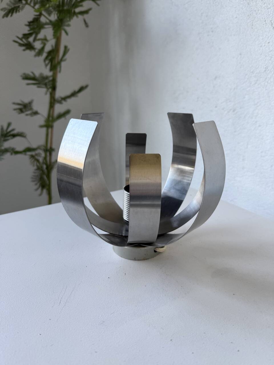 Oxar space age chrome flower wall light