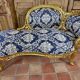 Méridienne/Chaise longue Louis XV dorée - Style Napoléon III