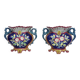 Pair of antique Art Nouveau dragon slip planters