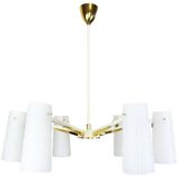 Large Italian glass chandelier, Stilnovo, 1950s