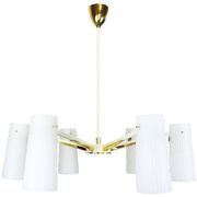 Large Italian glass chandelier, Stilnovo, 1950s