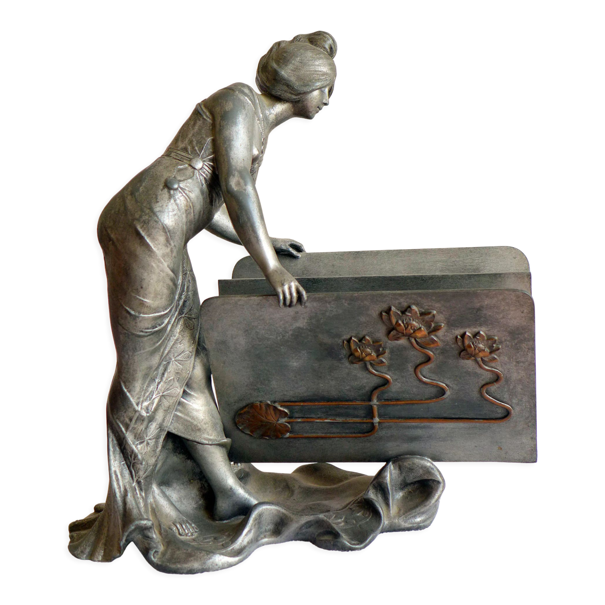 Art nouveau letter holder by Elsie Ward Hering