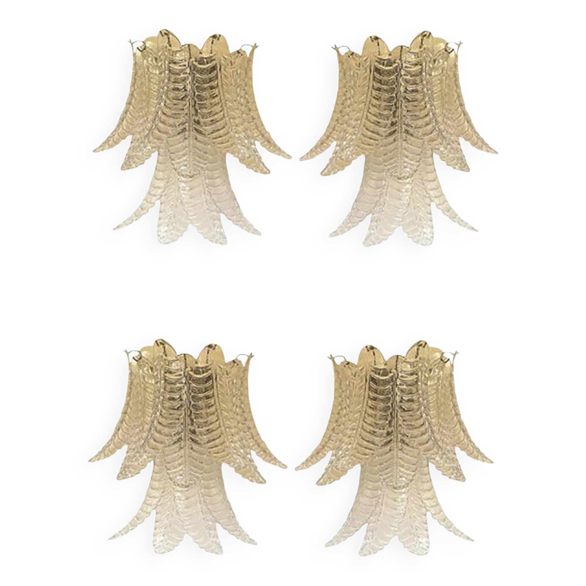 Set of 4 Transparent “Felci” Glass Wall Sconces