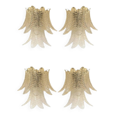Set of 4 Transparent “Felci” Glass Wall Sconces