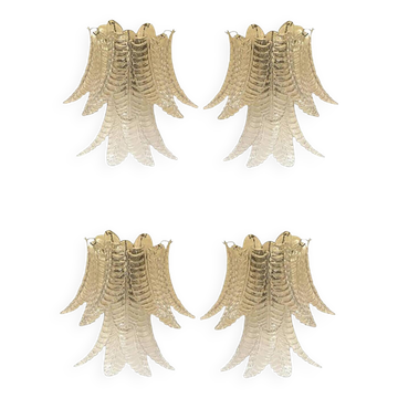 Set of 4 Transparent “Felci” Glass Wall Sconces