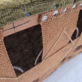 1960s, Danish armchair, original green furniture velour, ash wood