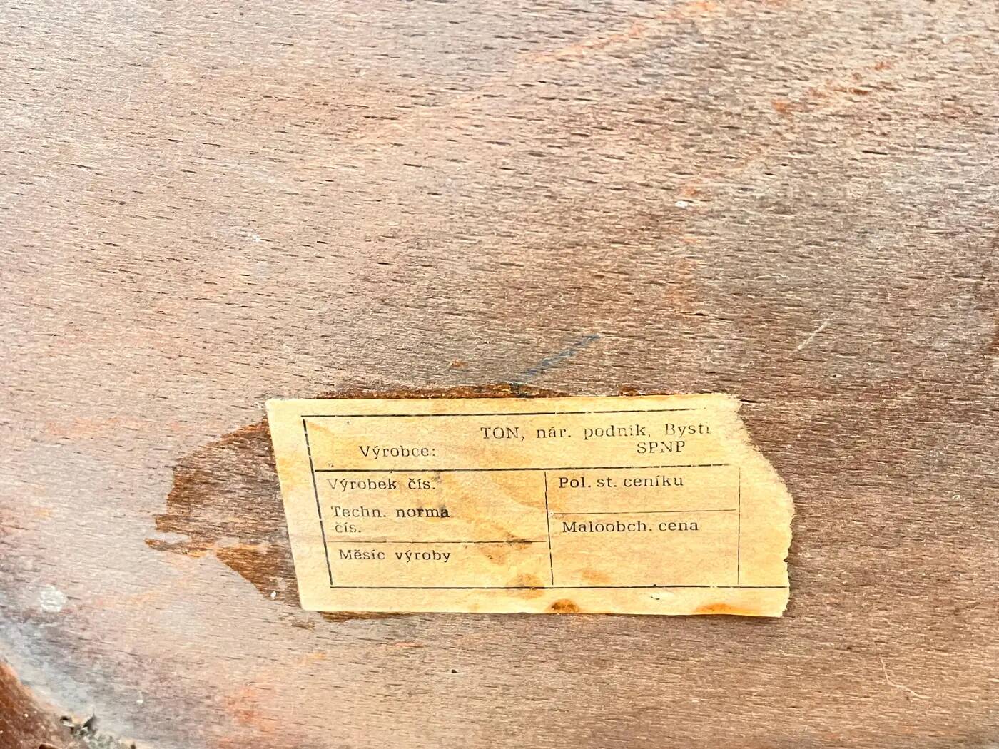 Set of four mid-century design wooden dining chairs by TON - 1960s