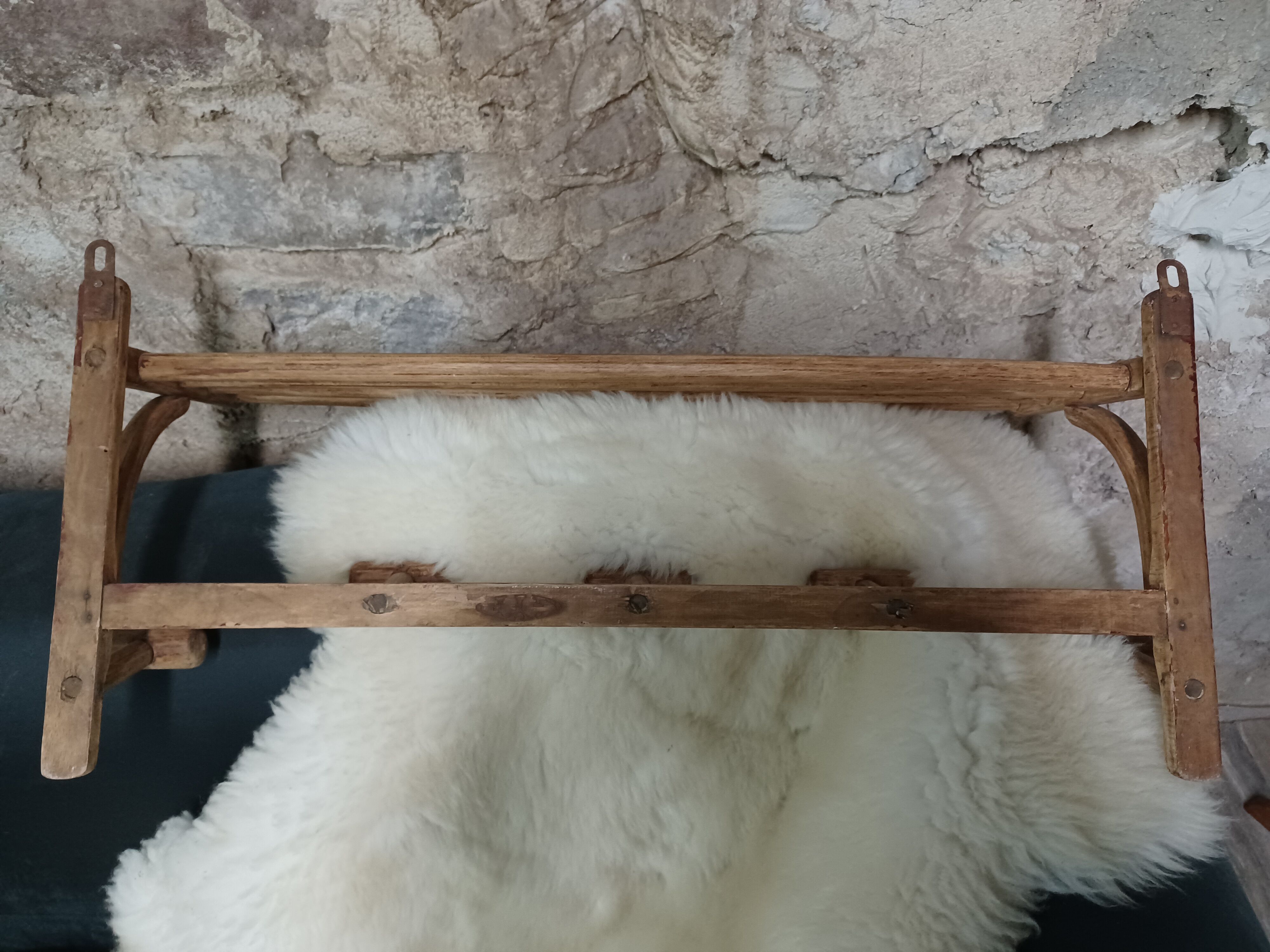 Gyf 1950s curved wooden coat hanger