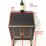 Small secretary with black and gold lid