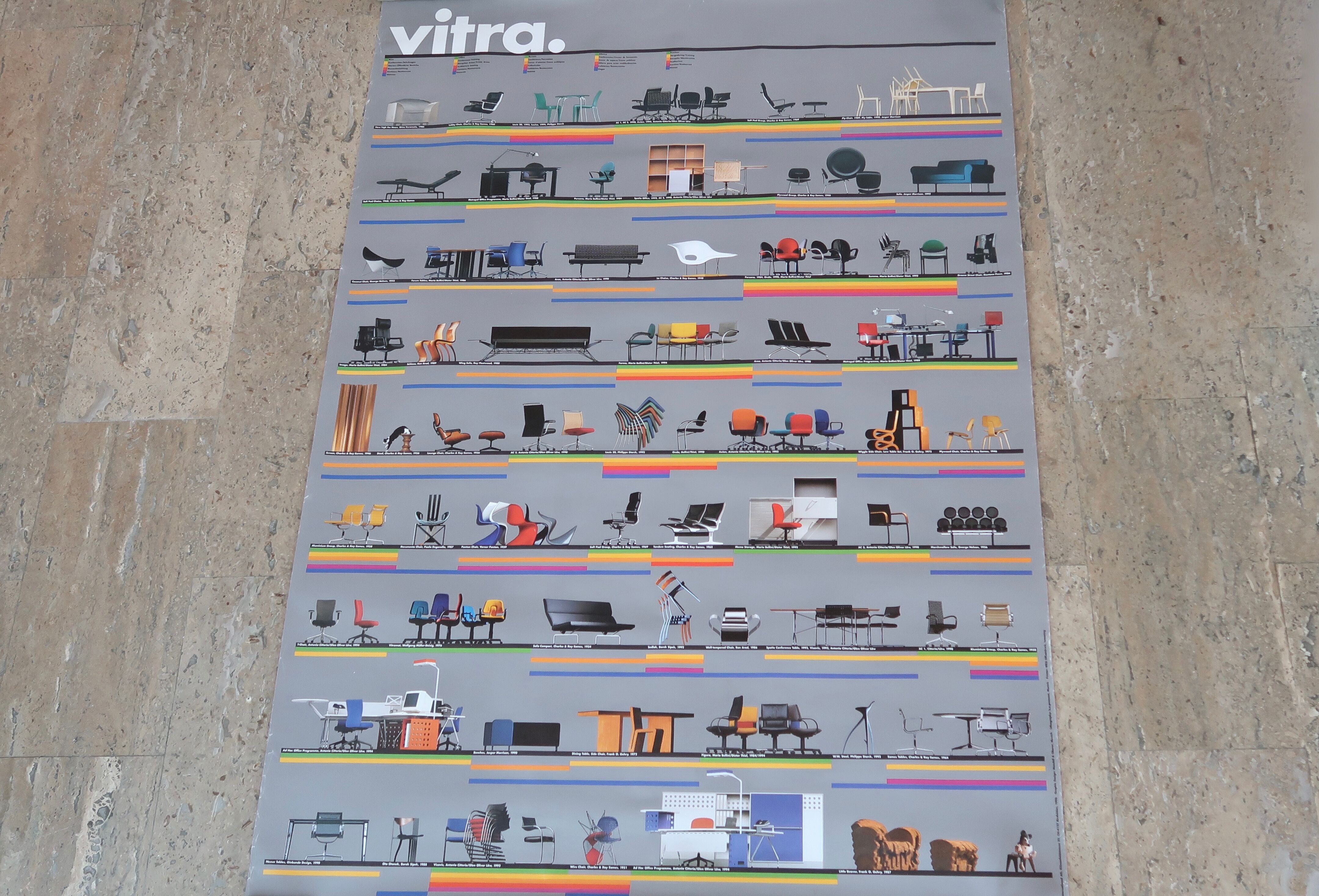 Affiche Vitra, chaises et fauteuil, 1996