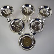 Set of six Amalgam Glass Goblets, Biedermeier, Peasant Silver, Circa 1860's.