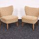 Ensemble canapé et fauteuil cocktail suédois, années 1950 – Dossier courbé