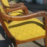 Pair of consulate era chairs in walnut