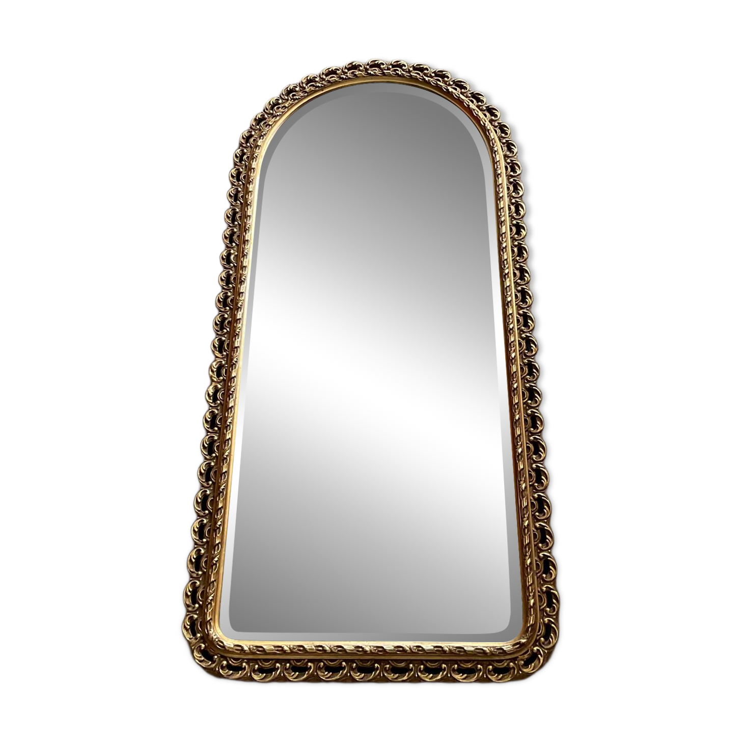 Ancien miroir en bois doré et verre biseauté