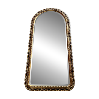 Antique gilded wooden mirror with bevelled glass