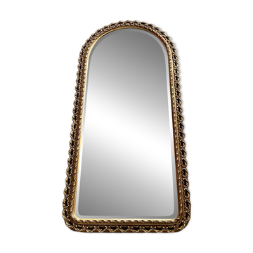 Antique gilded wooden mirror with bevelled glass