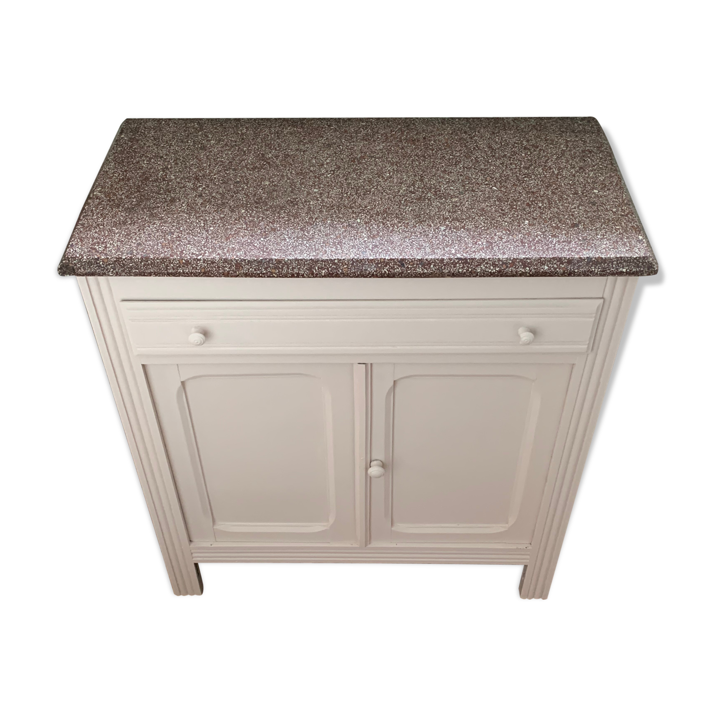 Powder pink and terrazzo dresser