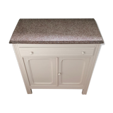 Commode rose poudré et terrazzo