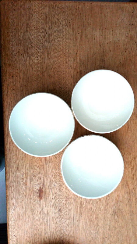 3 vintage faceted bowls