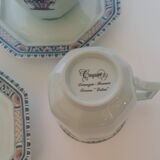 6 tasses et sous-tasses Limoges Coquet forme Lotus