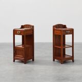 Pair Art Nouveau Nightstands with marble top by Paul Alexandre Dumas, Franc