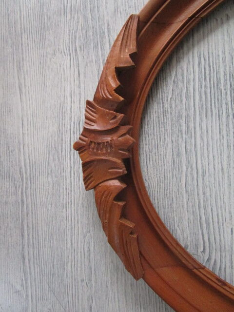 Old oval wooden frame