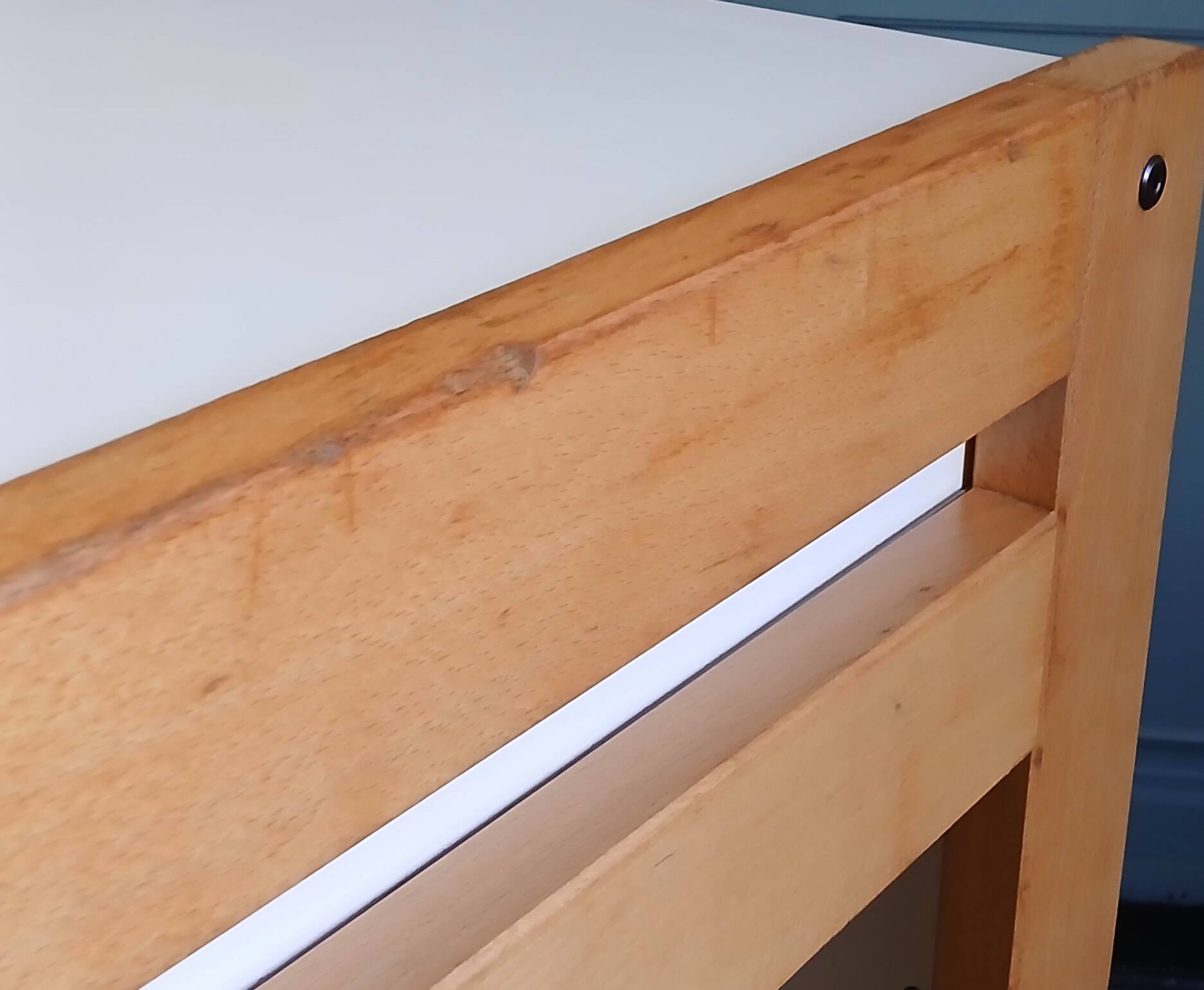 Desk A. Sornay (dlg) in solid beech & white laminate