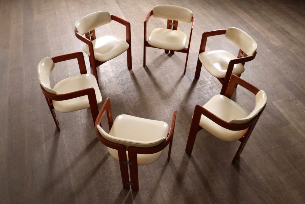 Ensemble de 6 chaises Augusto Savini Pamplona pour Pozzi, Italie 1965