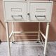 Vintage storage unit, 8 lockers, industrial design in metal