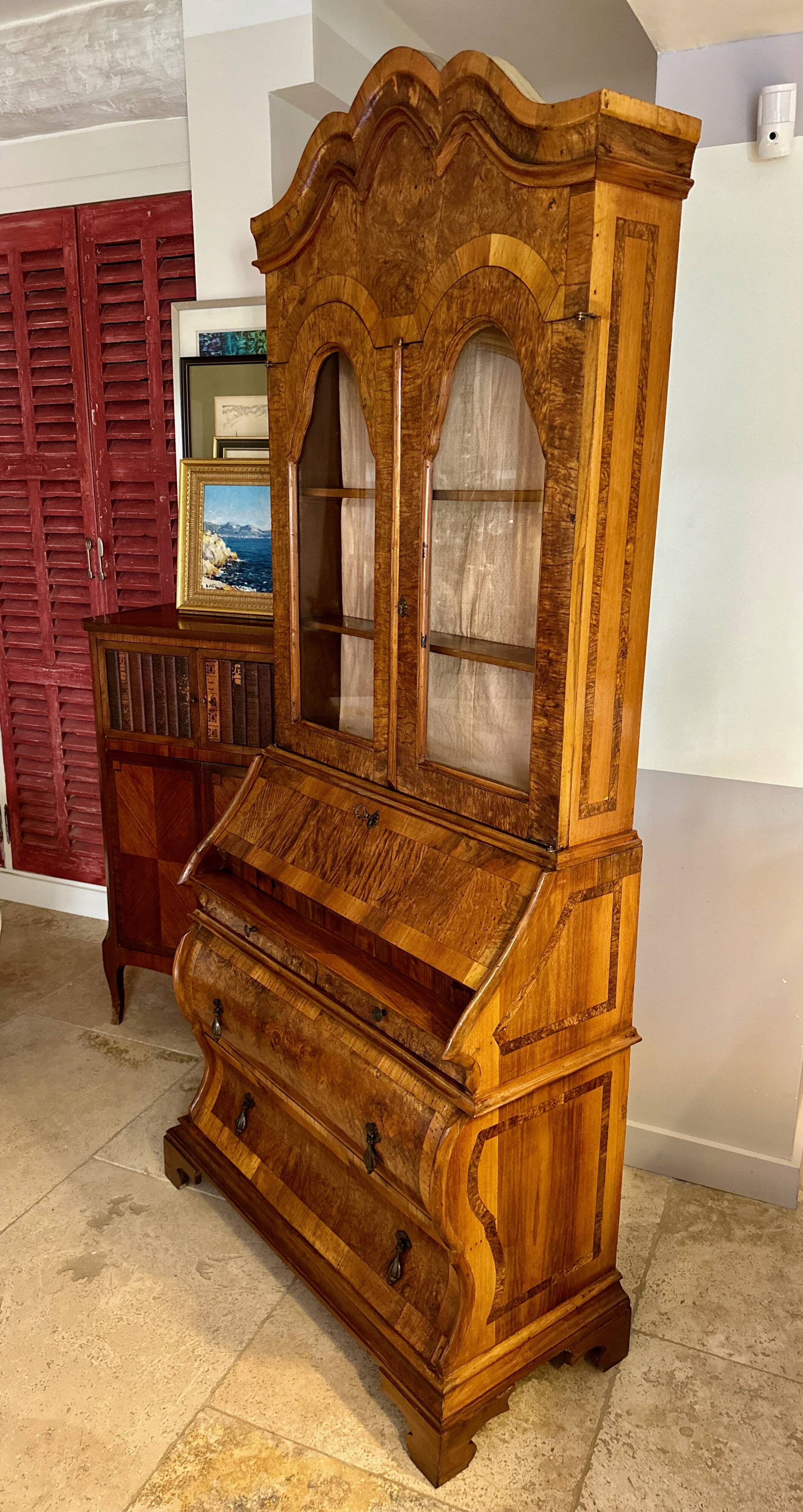 Dutch Scriban, secretary, 19th century, with high window