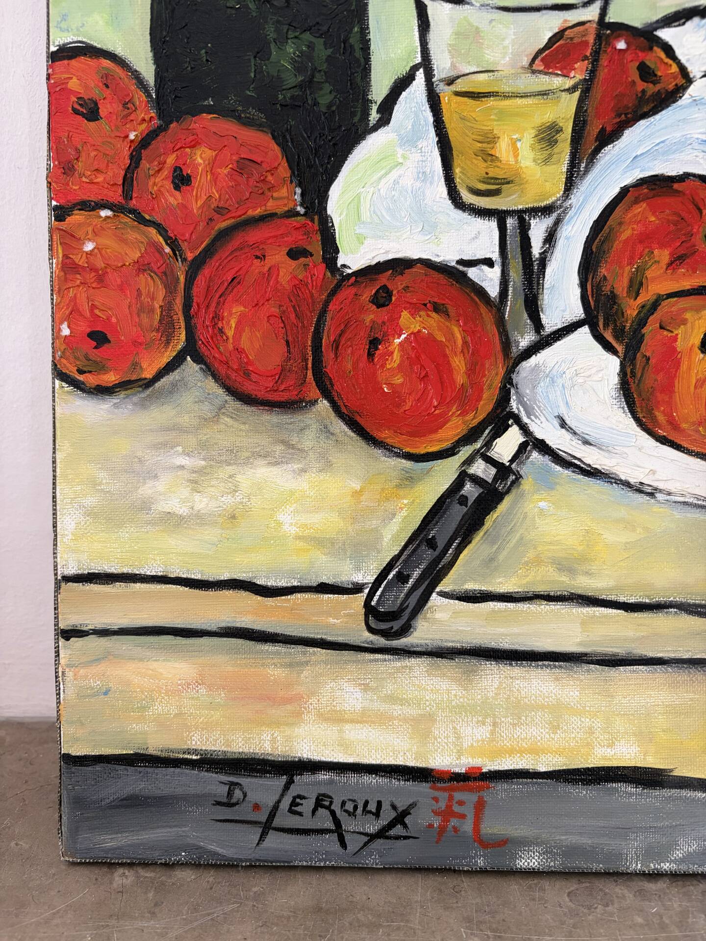 Still life, oil on canvas signed D Leroux.